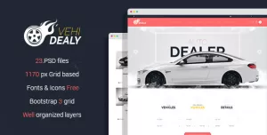VehiDealy - Car Retail PSD Template