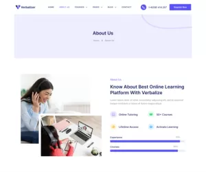 Verbalizer – Language Courses & Learning Center Elementor Template Kit