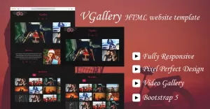 Vgallery- Video Gallery HTML Bootstrap 5 Website Template