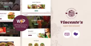 Vincente's  Organic Food Restaurant & Eco Cafe WordPress Theme