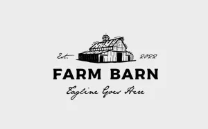 Vintage Farm Barn Logo Design - Barn Wood Building House Farm Ranch Logo Design