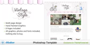 Vintage Style Shop and Blog PSD