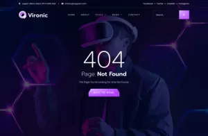 Vironic – Augmented & Virtual Reality Services Elementor Template Kit