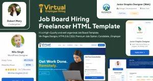Virtual Employee Hiring Freelancer Clean Bootstrap HTML Website Template (Jobs)