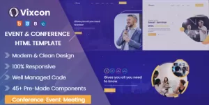 Vixcon - Event & Conference Management HTML Template