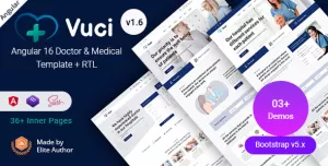 Vuci - Doctors & Medical Healthcare Angular 17+ Template