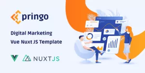 VueJS digital marketing template using Nuxt JS - Pringo