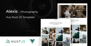 Vuejs Photography Website Template using Nuxt JS - Alexis