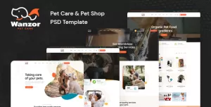 Wanzor - Pet Care & Pet Shop PSD Template