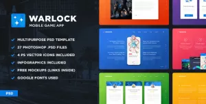 Warlock App PSD Template