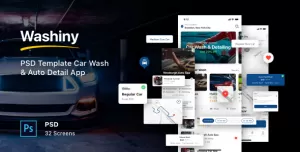 Washiny - PSD Template Car Wash & Auto Detail App