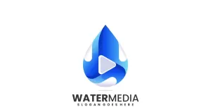 Water Media Gradient Logo