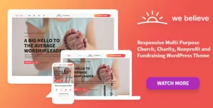 WeBelieve  Church, Charity and Fundraising Responsive Multi-Purpose WP Theme