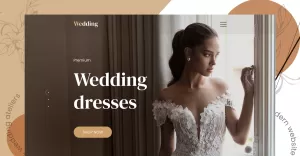 Wedding Dresses Website Desktop & Mobile Version PSD Template