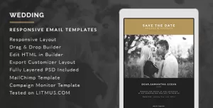 Wedding Invitation Card Email Template + Builder Access