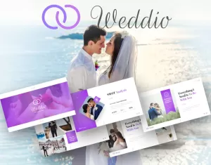 Weddio Wedding Event PowerPoint template - TemplateMonster