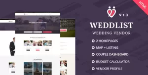Weddlist - Wedding Vendor Directory HTML Template