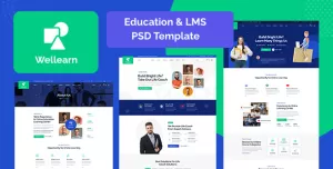 Wellearn - Education & LMS PSD Template