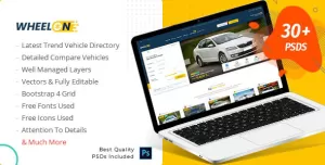 Wheelon -  Cars Dealership and Car Listing PSD Template