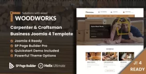 Wood works - Carpenter and Craftsman Business Joomla 4 Template