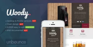 Woody - Drink Shop Unbounce Landing page Template