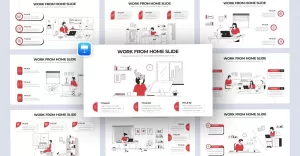 Work From Home Vector Infographic Keynote Template