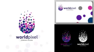 World - Pixel Logo - Logos & Graphics