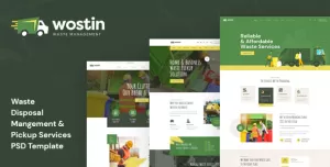 Wostin - Waste Disposal & Pickup Services PSD Template