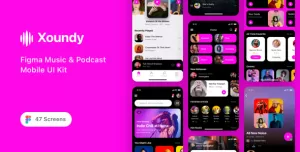 Xoundy - Figma Music & Podcast Mobile UI Kit