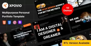 Xpovio- Digital Agency Creative Portfolio Template + RTL