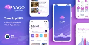 YAGO  Travel App UI Kit for Photoshop