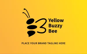 Yellow Buzzy Bee Logo Template