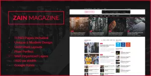 ZAIN News & Magazine PSD Template