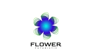 Zdarma květina moderní modré logo