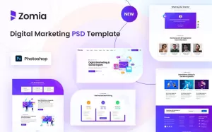 Zomia Digital Marketing PSD Template - TemplateMonster